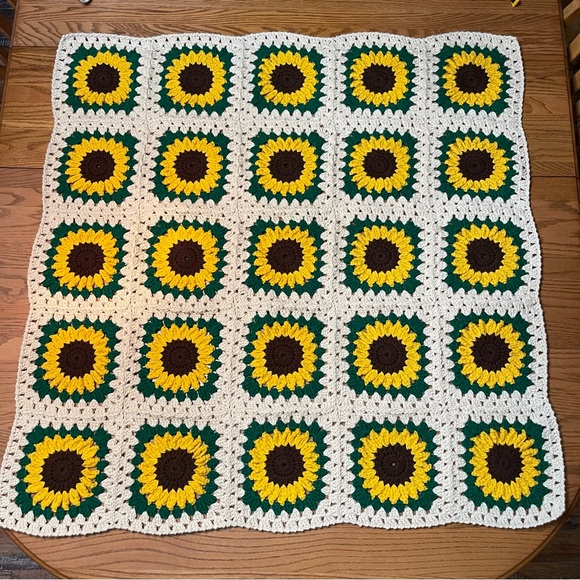 Handmade Other - Crochet Sunflower Baby Afghan